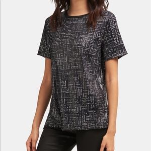 DKNY printed sequin top new without tags
